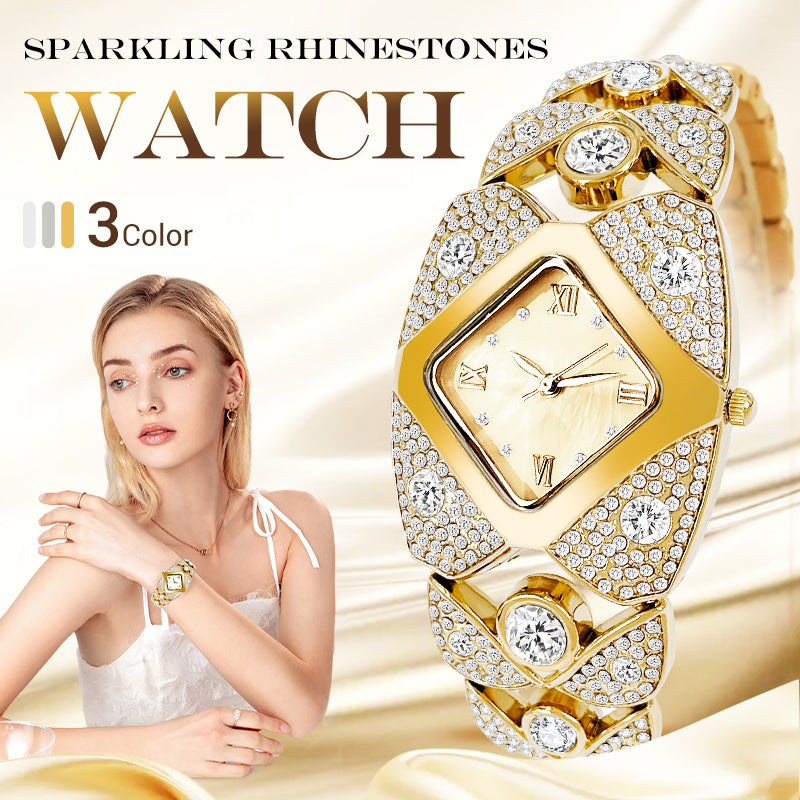 Chic Vintage Women's Watch with Natural Stone Dial