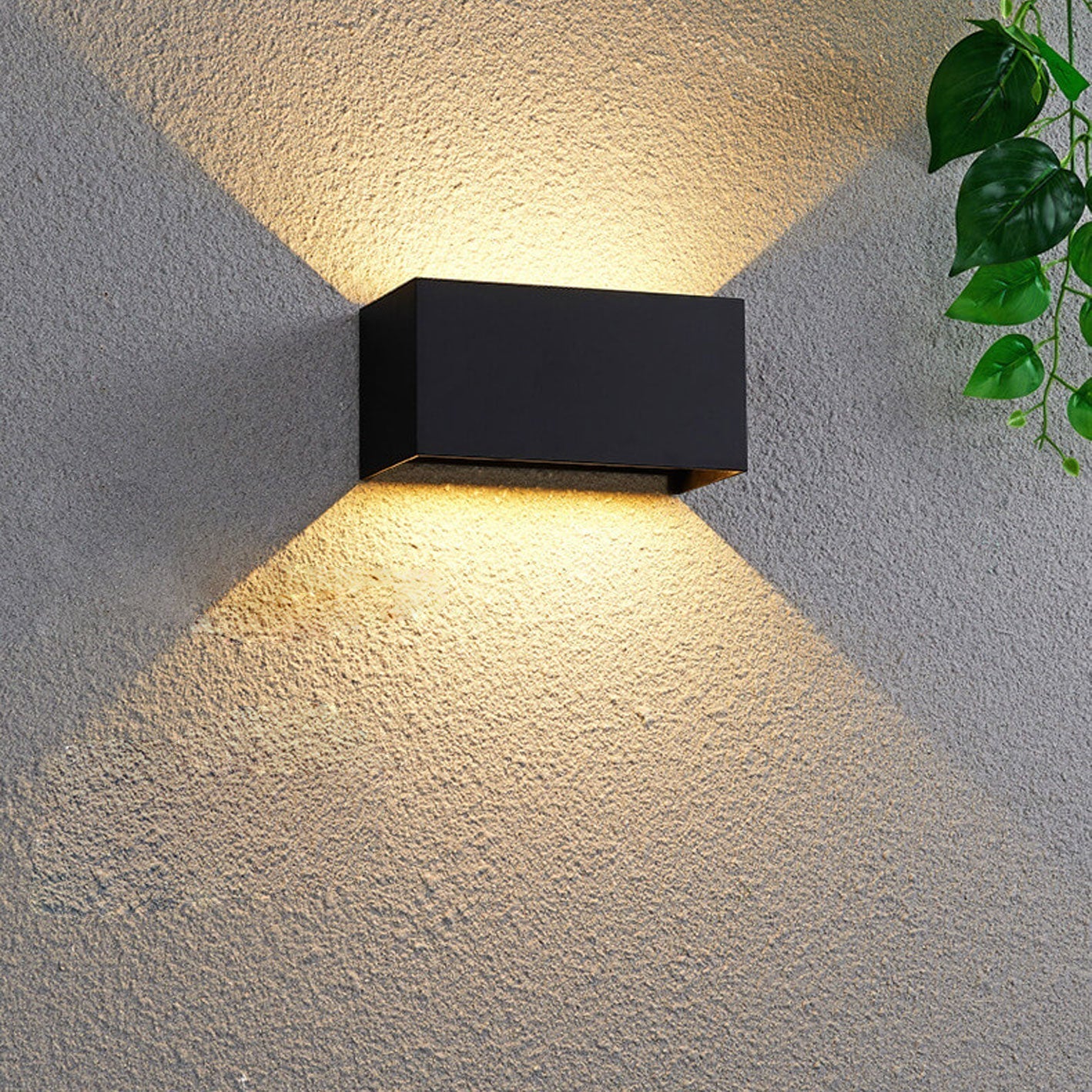 Contemporary Rectangular Waterproof LED Wall Light for Outdoor Use with Dual Light
