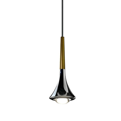 Small Nordic Pendant Light - 1-Light Metal LED Water Drop Chandelier