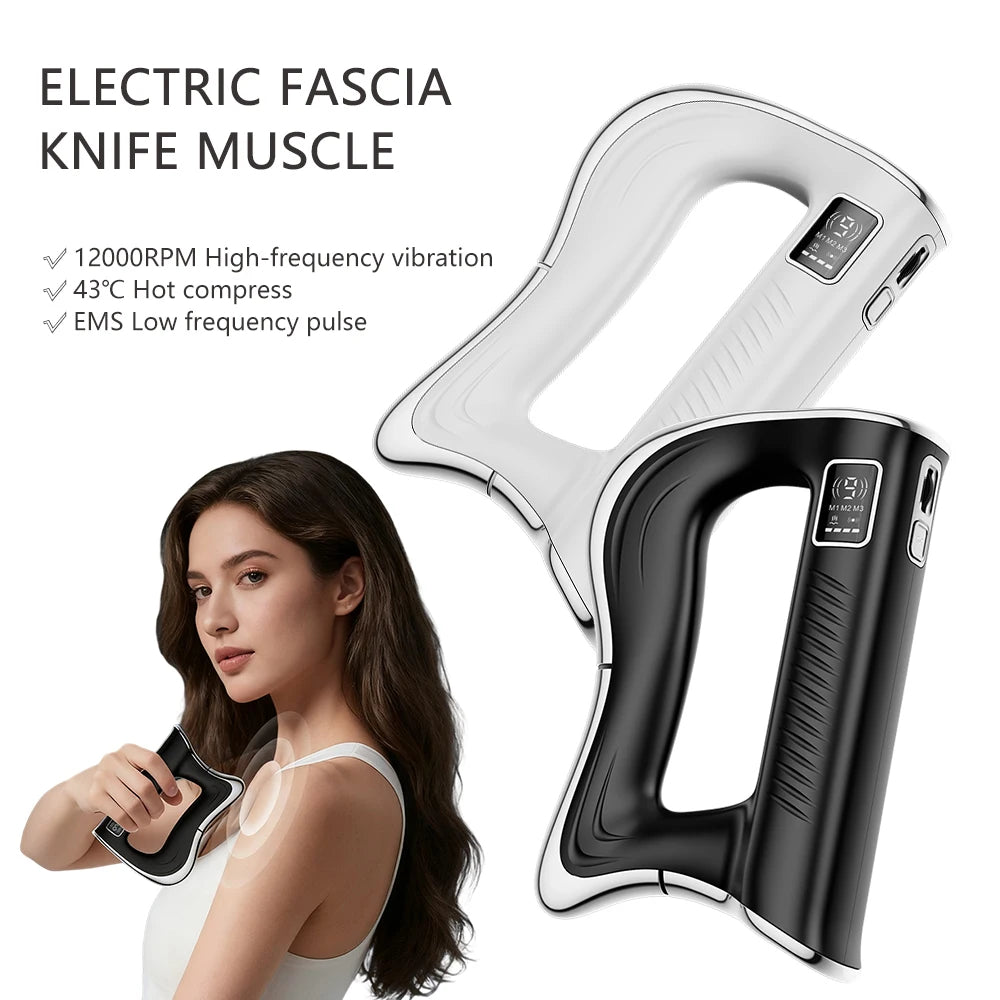 Electric Muscle Scraper with Heat, Vibration & Rechargeable Battery
