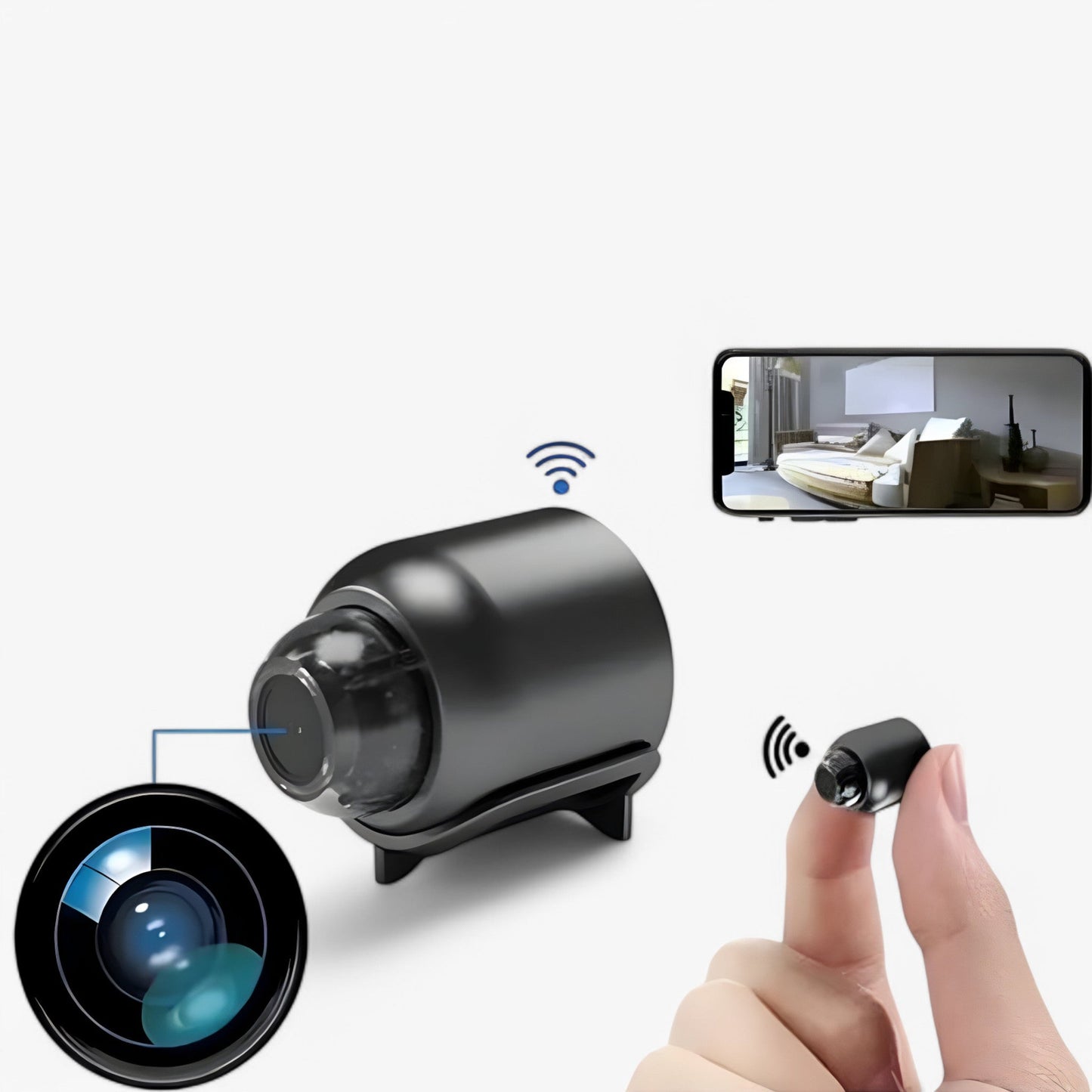 Wireless Mini Security Camera with 1080P HD, Night Vision & Motion Sensor
