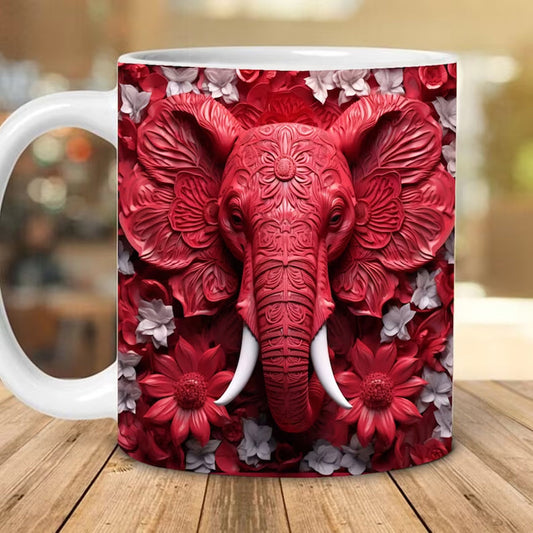 Customizable Elephant Design Coffee Cup