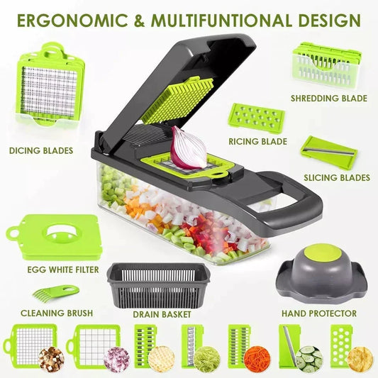 12-in-1 Ultimate Veggie Prep Tool with Interchangeable Blades