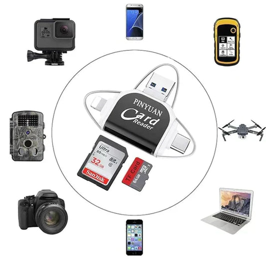 4-in-1 Universal Multiport SD/TF Card Reader