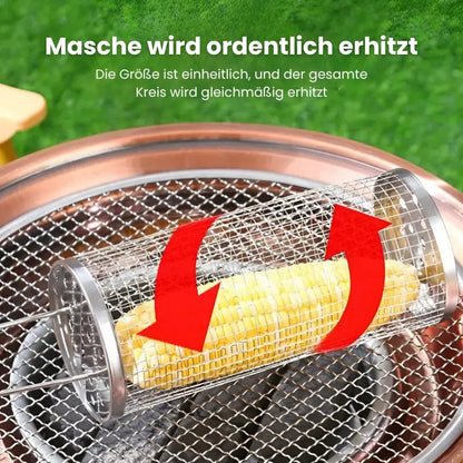 Portable Stainless Steel Grill Basket with Wheels - Buy One, Get One Free!