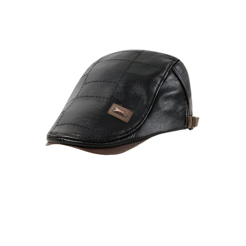 Cozy Plush Leather Beret | Elegant Comfort for a Warm Winter Experience