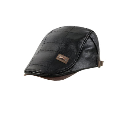 Cozy Plush Leather Beret | Elegant Comfort for a Warm Winter Experience