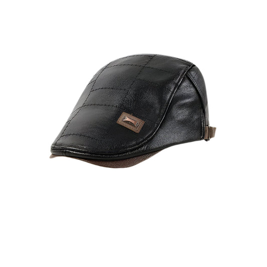 Cozy Plush Leather Beret | Elegant Comfort for a Warm Winter Experience