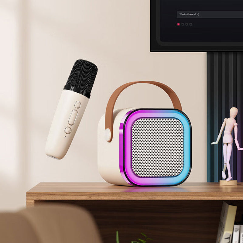 Portable Karaoke System with Dual Wireless Microphones