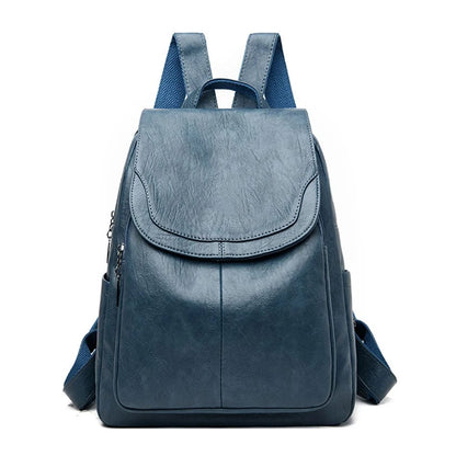Leather Backpack with Anti-Theft Design – Slim & Functional