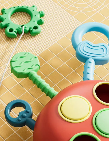 Colorful Crab Pull Toy for Infants - Montessori Inspired Fun