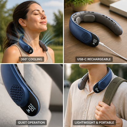 All-Around Cool: Rechargeable USB-C Neck Fan