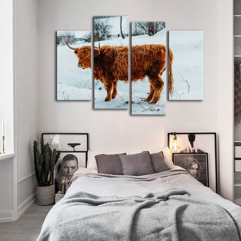 Charming Cow Canvas Art Set - 4 Piece Wall Decor