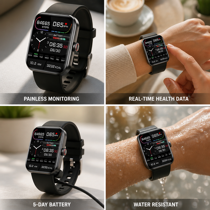 Smart Glucose Tracker Watch with 5-Day Battery Life