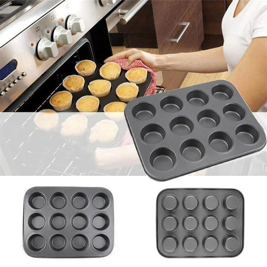 12-Cup Nonstick Baking Tray for Muffins and Cupcakes