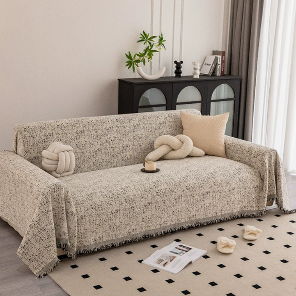 Chic Chenille Sofa Protector with Speckled Design