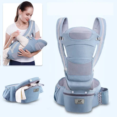 Comfort-Enhancing Baby Carrier with Hip Seat