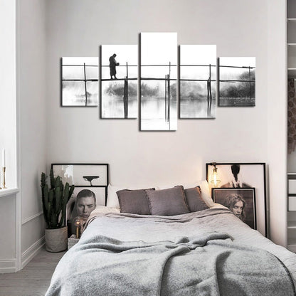 Tranquil Waterscape - 5 Panel Canvas Artwork