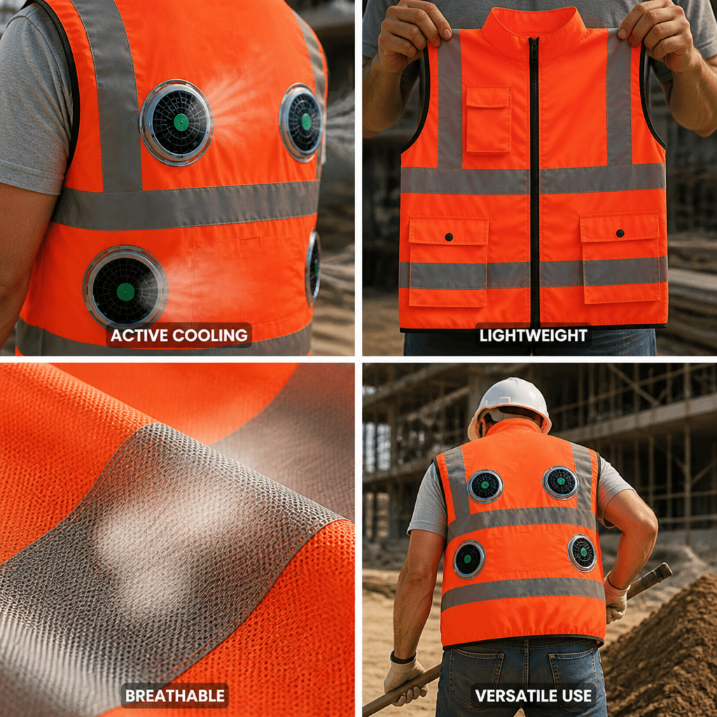 Breezy Comfort Wearable Cooling Vest with Integrated Fan
