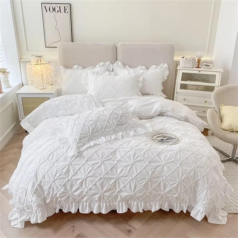 Charming Cotton Ruffled Bedding Collection | 4-Piece Set