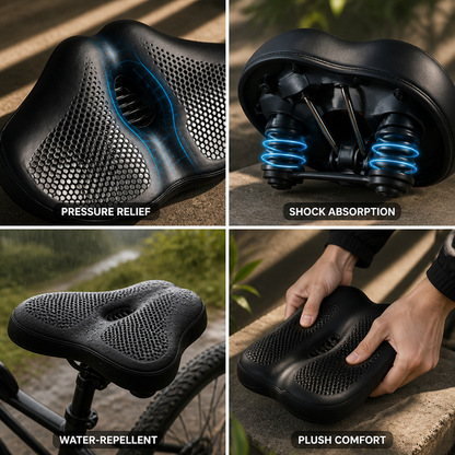 Ultimate Comfort Wide Bike Seat with Dual-Spring Support