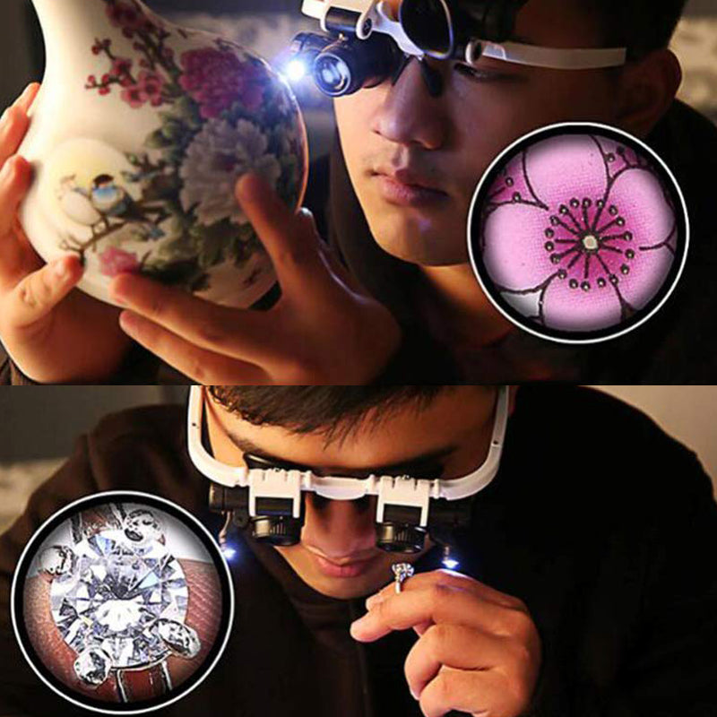LED Lighted Magnifying Glasses for Dual Vision