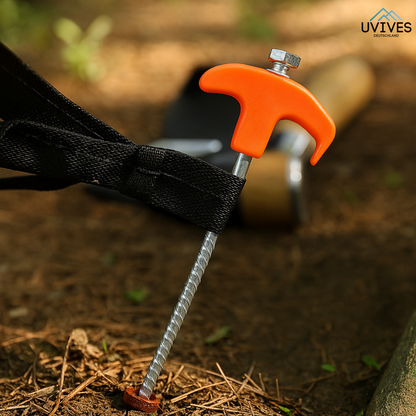 Secure Tent Anchoring in Seconds | 2+2 FREE Drill Pegs