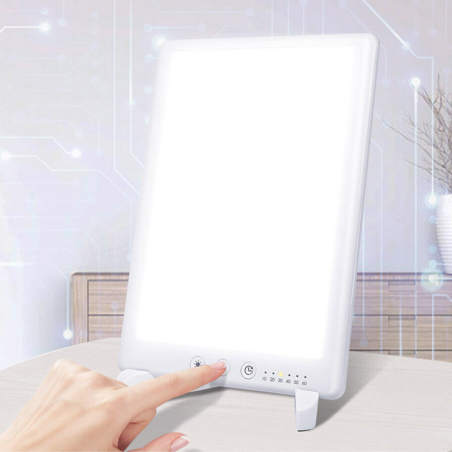 Compact Bright Light Therapy Lamp for Seasonal Mood Boost