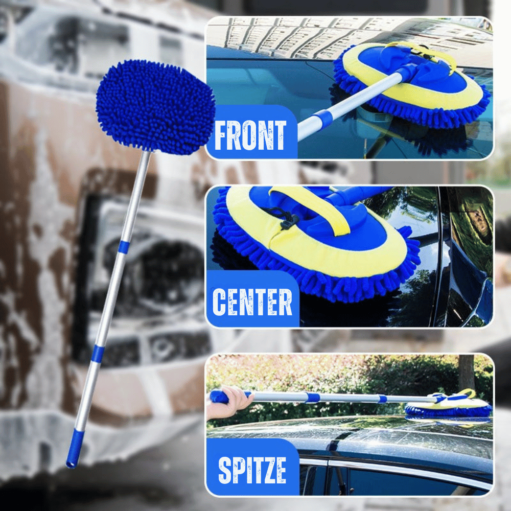 Extendable Car Cleaning Mop 57–115 cm | Scratch-Free Microfiber Head | Lightweight & Sturdy | Extra Mop Included