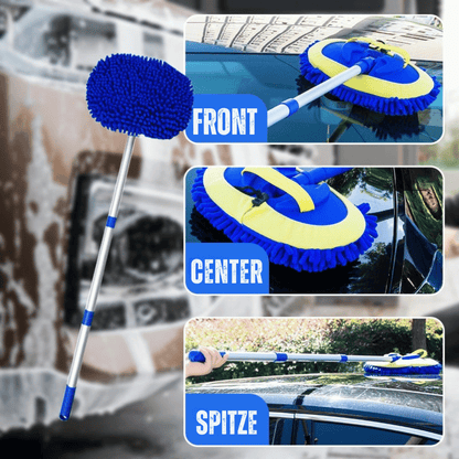 Extendable Car Cleaning Mop 57–115 cm | Scratch-Free Microfiber Head | Lightweight & Sturdy | Extra Mop Included