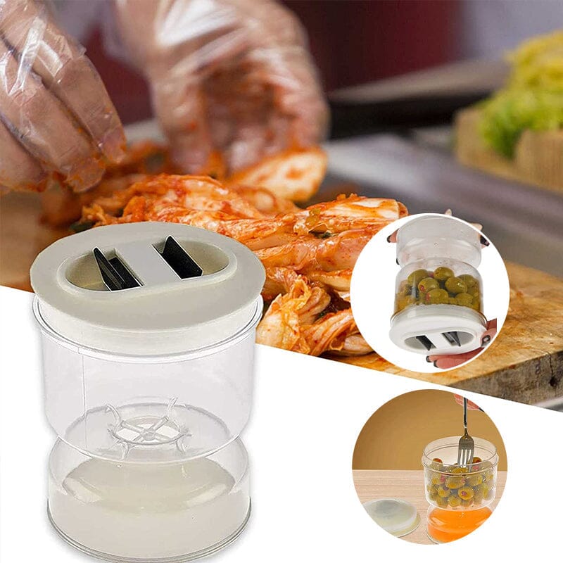 Pickle and Olive Jar Container with Strainer