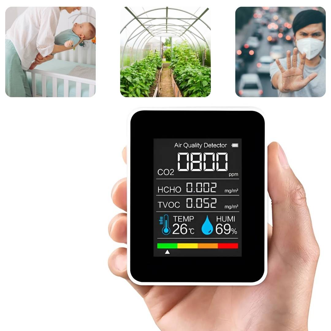 Real-Time Air Quality Detector - CO2 Carbon Dioxide Monitor for Clean Air