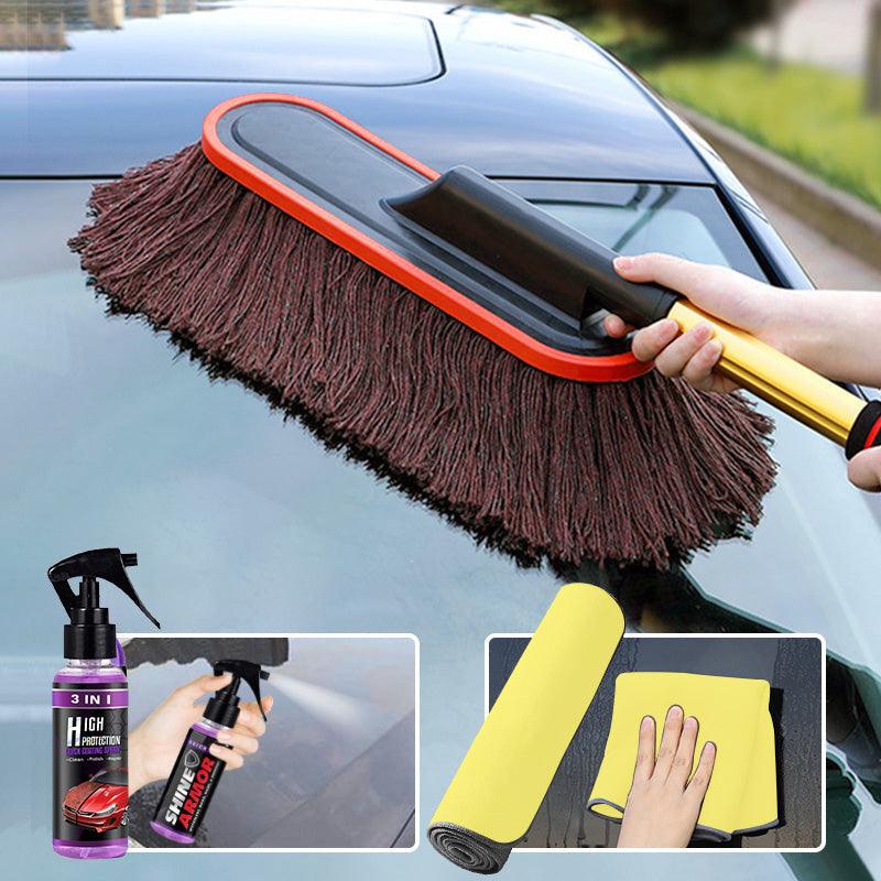 Telescopic Handle Car Duster - Efficient Cleaning - Space-Saving Design