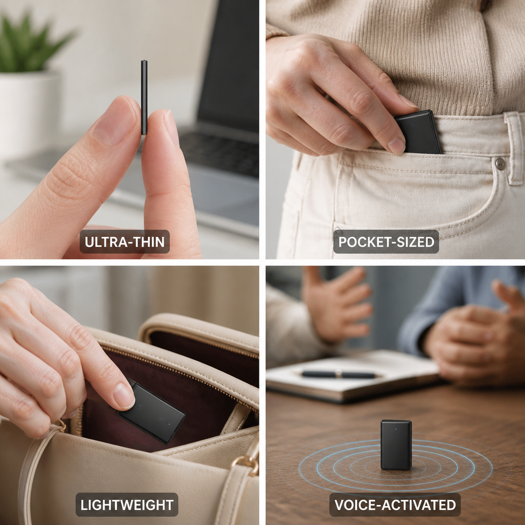 Smart Voice Recorder with Automatic Activation and 50-Hour Capacity