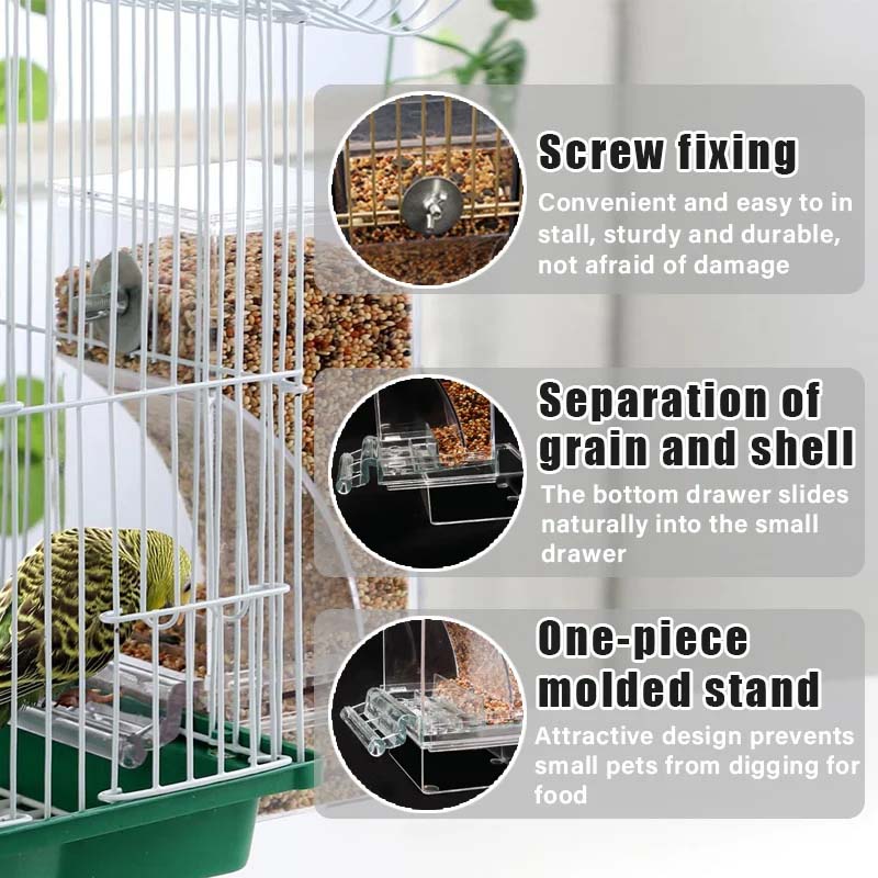 Transparent Bird Feeder with Automatic Overflow Protection
