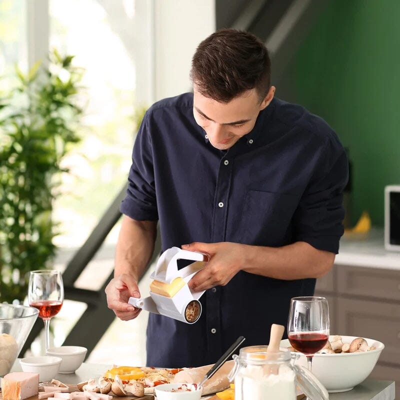 Rotating Cheese Grater with Manual Cutter