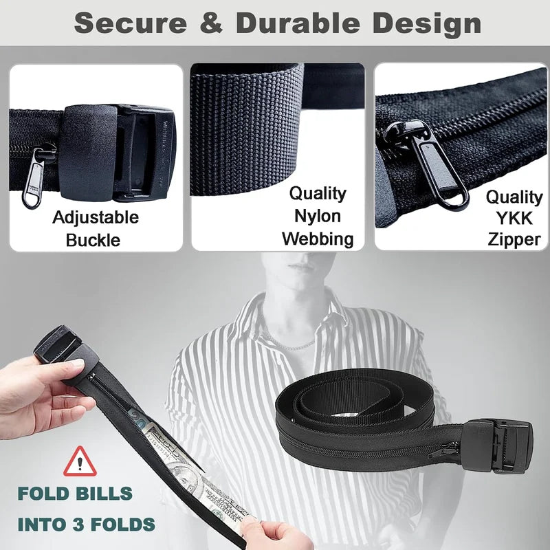 Hidden Wallet Security Belt for Theft Protection