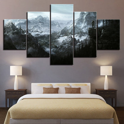 Charming Winter Landscape - 5-Piece Canvas Art Set