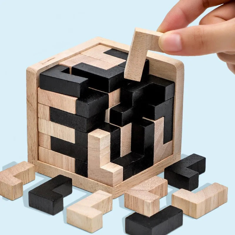 54-Piece Wooden Puzzle for Mind-Bending Fun