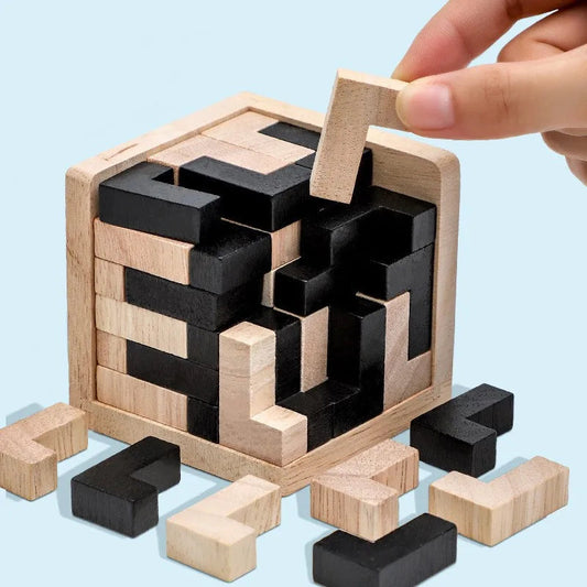 54-Piece Wooden Puzzle for Mind-Bending Fun