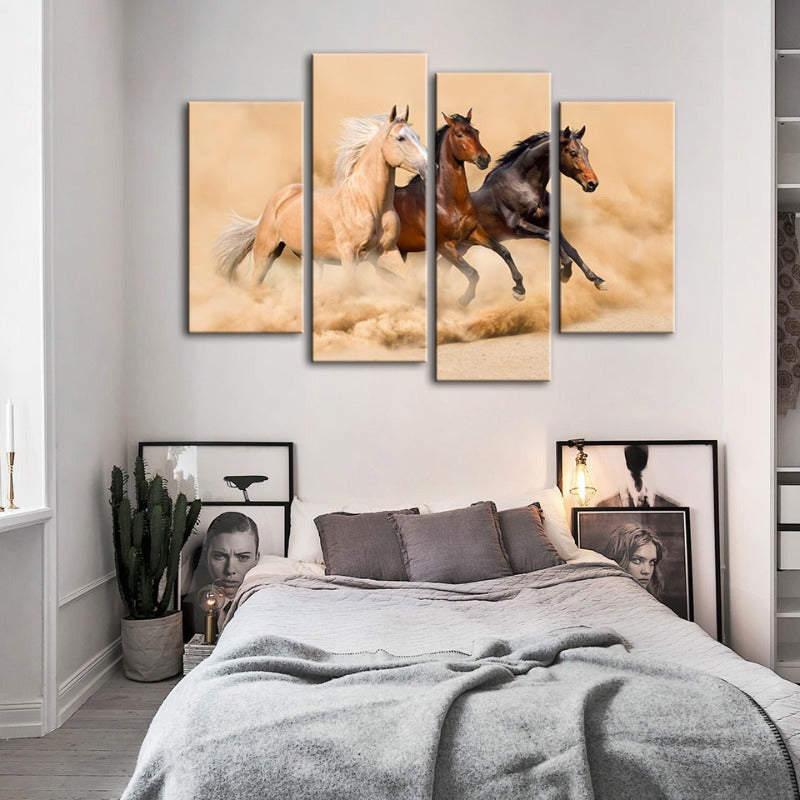 Majestic Trio of Galloping Horses - Canvas Art Set