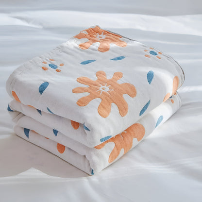 Vibrant Reversible Cotton Throw Blanket for All Seasons