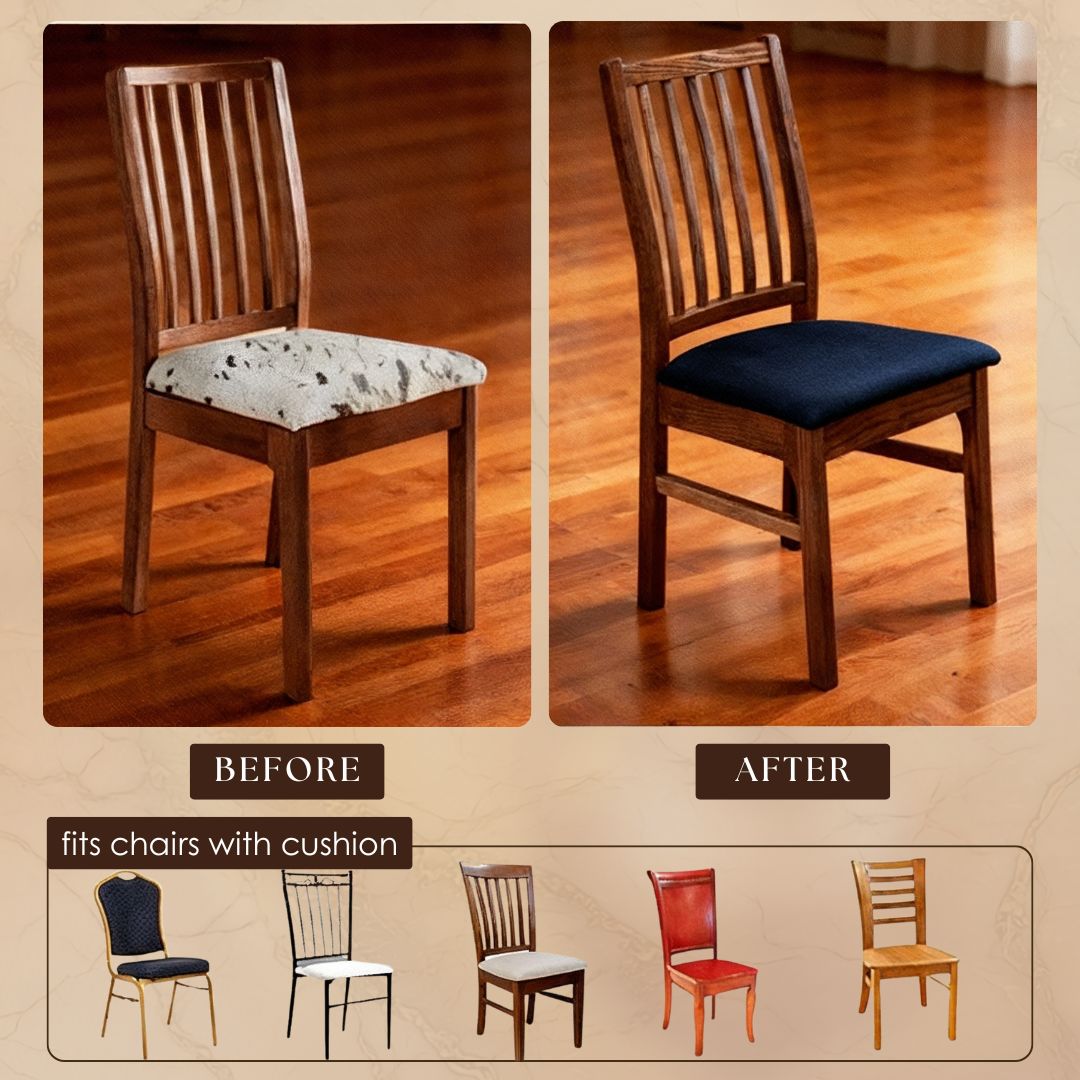 4-Pack Chair Covers for Dining Room Chairs | Stretchy & Stain-Resistant