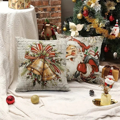 Festive Farmhouse Cushion Cover for a Cozy Holiday Vibe