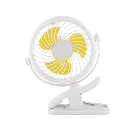 360° Rotating Battery-Powered USB Clamp Fan – Portable Design