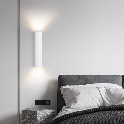 2-Light Wall Lamp in Aluminum Cylinder Design