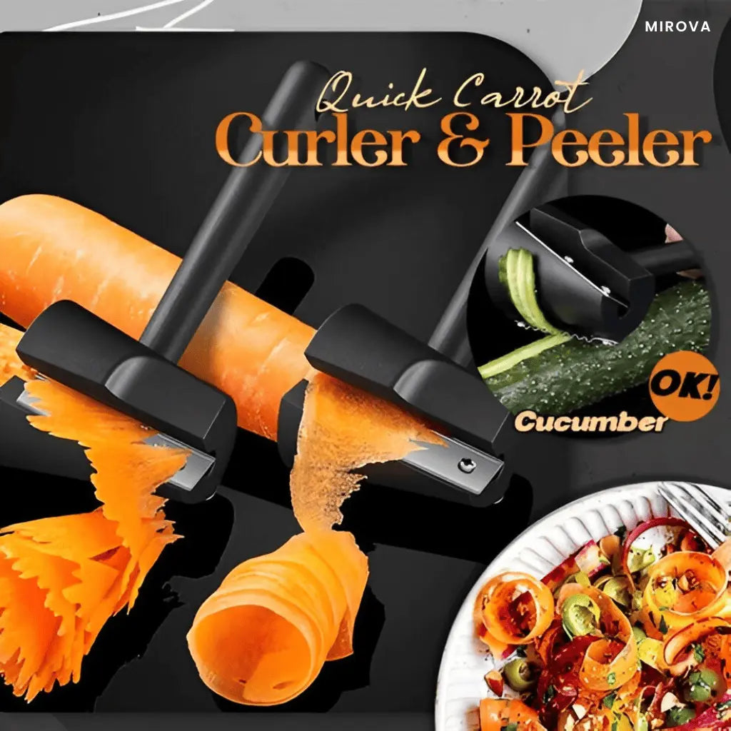 QuickSlice Spiral Vegetable Cutter with Peeler | Create Beautiful Veggie Spirals in Seconds | Stainless Steel Blade & Food-Grade ABS | 6.5 × 7.6 × 18.5 cm