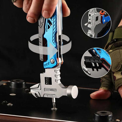 Folding Body Ball Hammer in Stainless Steel - Multifunction Tool