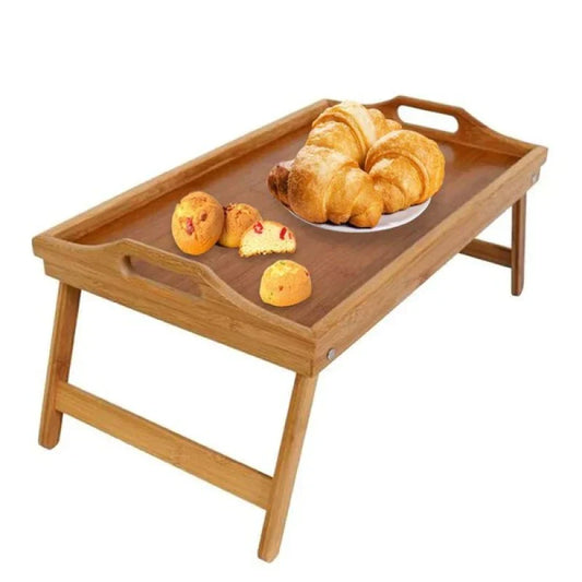 Breakfast Tray Table in Bamboo for Bed Use