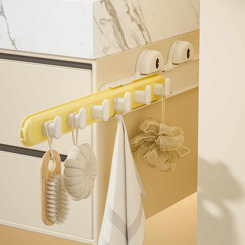 Expandable Wall Hook Rack with 6 Strong Suction Hooks